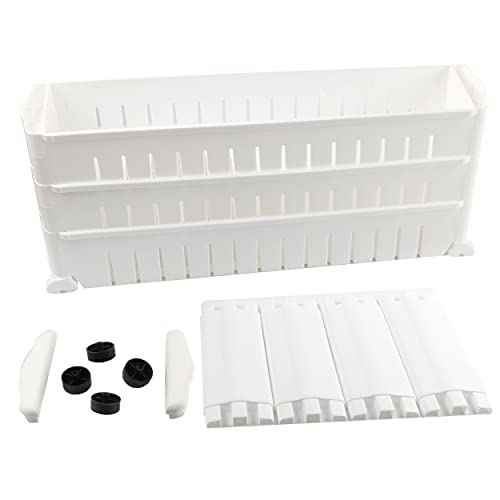 Carro de Almacenamiento Baño Cocina de 3 Niveles Estrecho Estante Suelo Baño con Ruedas 72.5 x 54.5 x 12 cm