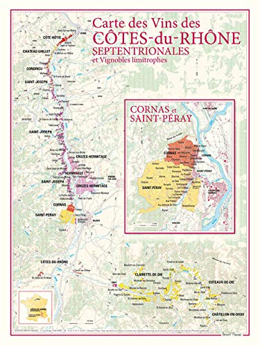 Carte des vins des Côtes-du-Rhone septentrionales et vignobles limitrophes (Cartes oenologiques)