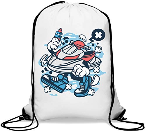 Cartoon Style Jet Ski Urban Water Ski Sports Sport Mochila con cordón Informal Gym Sack