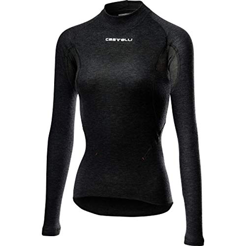 castelli Flanders 2 W Warm Long Sleeve Camiseta, Mujer, Negro, XS