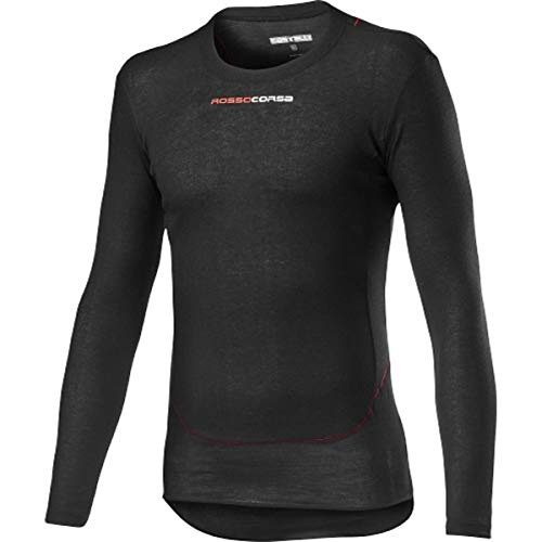 CASTELLI Prosecco Tech Long Sleeve, Hombre, Ropa Interior de Ciclismo, 4520529, Negro, L