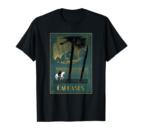 Caucasas Montañas del Cáucaso Retro Vintage Horse Rider Camiseta