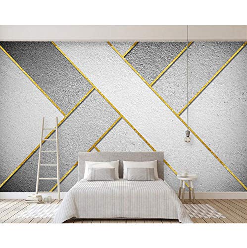 Cczxfcc    Fondo Depantalla Personalizadolíneas De Oro Nórdicas De Alta Calidad Fondo Geométrico Abstracto Pared   Papel Pintadodecorativo 3D-140Cmx100Cm