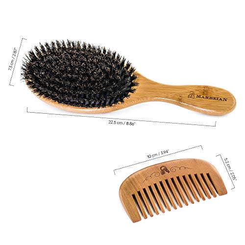 Cepillo de pelo de cerdas de jabalí MUY SUAVE con Peine de Madera. Hace que tu Cabello Sea Brillante y Sedoso con Esfuerzo Dedicado. Este Cepillo no Atraviesa el Cabello Fácilmente. No Antiestático