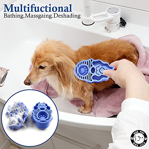 Cepillo Peine para Perro, Gato, Mascotas 2 en 1 de Limpieza, Masaje Quita Pelo Muerto ,Elimina Nudos sin Tirones , Reduce Pérdida de Cabello Goma Látex ,Suave, Flexible.