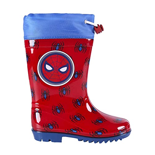 CERDÁ LIFE'S LITTLE MOMENTS Niño Niños con Stopper Regulador para Mayor Ajuste y Minimizar la Entrada Botas de Agua Spiderman de Color Rojo-Licencia Oficial Marvel, 31 EU