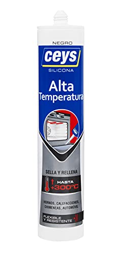 Ceys - silicona alta temperatura - Flexible y resistente - Negra - 280 ML