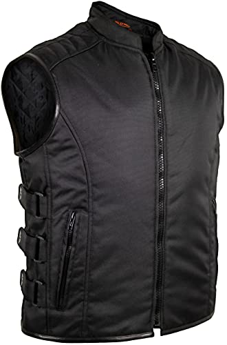 Chaleco de tela para hombre, para motociclismo 4XL negro