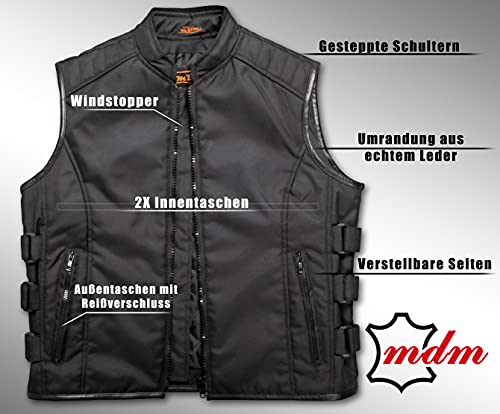 Chaleco de tela para hombre, para motociclismo 4XL negro