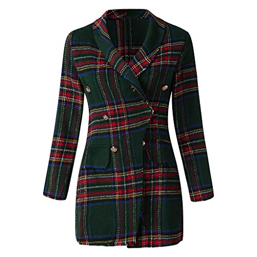 Chaquetas Traje de Mujer Largas Otoño Baratas Tallas Grandes,PAOLIAN Abrigo Paño Trench Joven Mujer Invierno Cuadros Fiesta Vestir Blazer Mujer Elegantes Casual Entallados