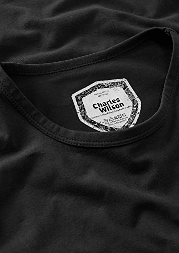 Charles Wilson Paquete 4 Camisetas Elásticas Elastano Cuello Redondo (Large, Essentials 63)