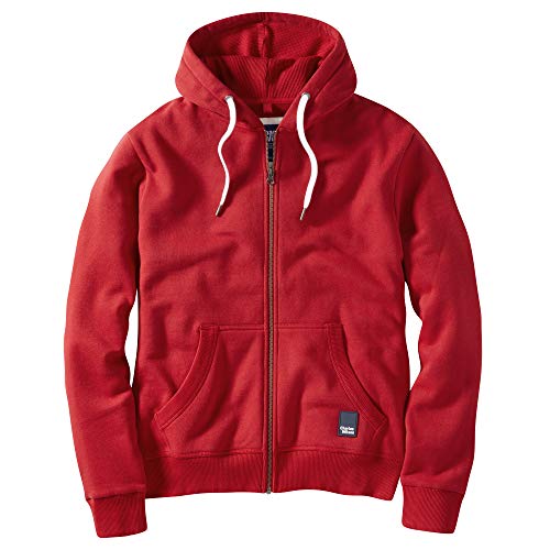 Charles Wilson Sudadera con Cremallera Completa con Capucha Peso Intermedio (Large, Red (1019))