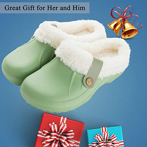 ChayChax Impermeable Zapatillas de Estar por casa para Mujer Hombre Zuecos con Forro Pelusa Caliente Pantuflas Interior Zapatillas Invierno Al Aire Libre