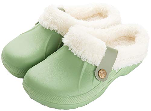 ChayChax Impermeable Zapatillas de Estar por casa para Mujer Hombre Zuecos con Forro Pelusa Caliente Pantuflas Interior Zapatillas Invierno Al Aire Libre