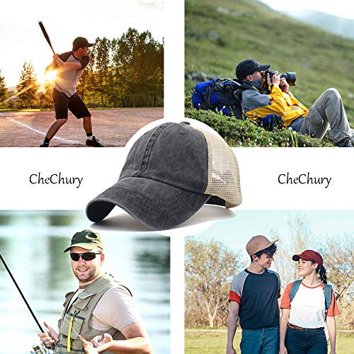 CheChury Gorras de Béisbol Hombre Sombrero de Baseball Cap con Visera Malla Gorra Trucker Mujer Transpirable Casual Gorra Ajustable Unisex Verano