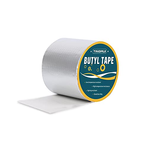 Cinta impermeable de butilo, 10 cm x 5 m, selladora de techo intermitente, cinta autoadhesiva blanca para reparación de fugas, autocaravana, caravana, casa móvil, calafateo, camper gris