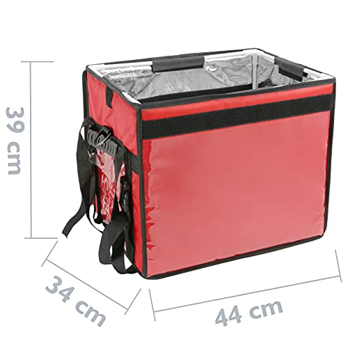 CityBAG - Bolsa isotérmica para Entrega de Pedidos de Comida en Moto y Bicicleta roja 44 x 34 x 39 cm.