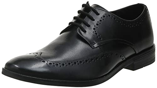 Clarks Stanford Limit, Zapatos de Cordones Derby Hombre, Negro (Black Leather Black Leather), 45 EU