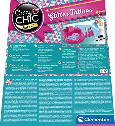 Clementoni - Crazy Chic-Glitter Tattoo 18513