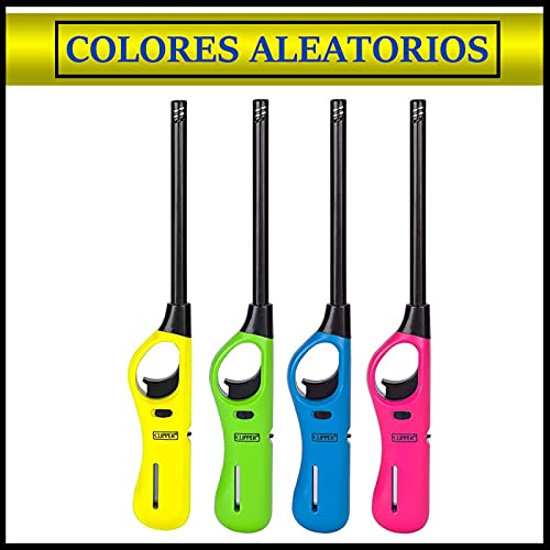 Clipper 3 Encendedores Cocina barbacoa + 1 Botella Gas Azul 300 ml + 1 Llavero, Gas Sirve Para Recargar Soplete de Cocina