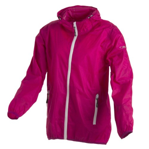 CMP Rain Jacket with Fixed Hood Chaqueta Impermeable con Capucha, Chica, Violet-Fuxia, 164