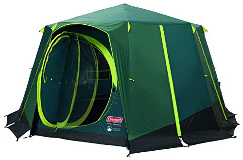 Coleman Tienda de campaña Octagon Blackout, 6 a 8 Personas, Tienda de campaña Domo para Festivales, Resistente al Agua, Tienda de campaña Familiar con Lona para el Suelo Cosida