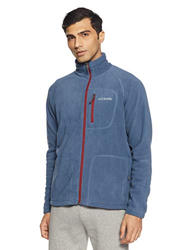 Columbia Fast Trek II Full Zip Fleece Chaqueta Forro Polar, Hombre, Azul (Dark Mountain/Red Element), Talla XXL