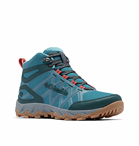 Columbia Peakfreak X2 Mid Outdry, Zapatillas para Caminar Mujer, Verde (Deep Water/Dark Seas), 36 EU