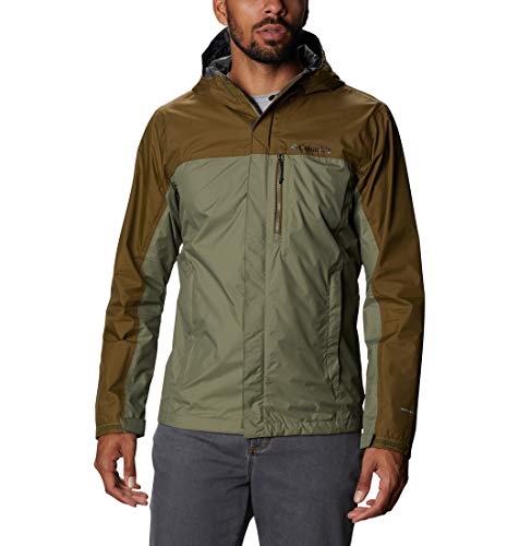 Columbia Pouring Adventure II, Veste de Pluie pour Hommes - Stone Green, New Olive - M