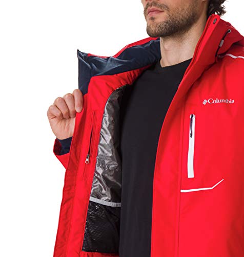 Columbia Ride On, Chaqueta impermeable para deportes de invierno, Hombre, Rojo (Red Lily), Talla M