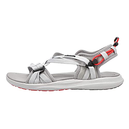 Columbia Sandal Mujer, Gris (Grey Ice/Red Coral), 38 EU