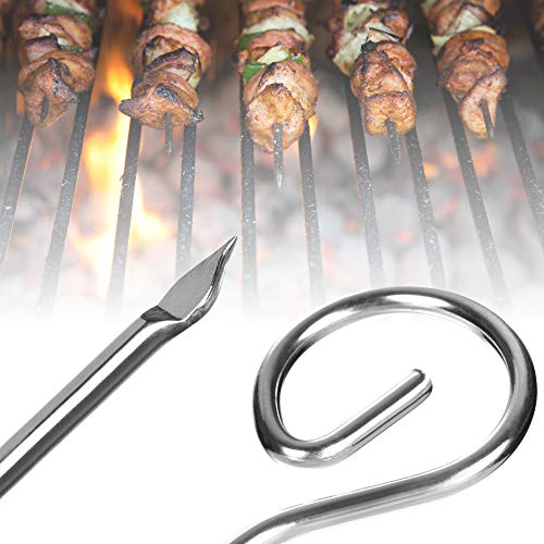 COM-FOUR® 32x Brochetas de kebab de acero inoxidable - Brochetas de carne de 22 cm de longitud - Brochetas de verduras de primera calidad en un juego (22cm - 32 piezas)