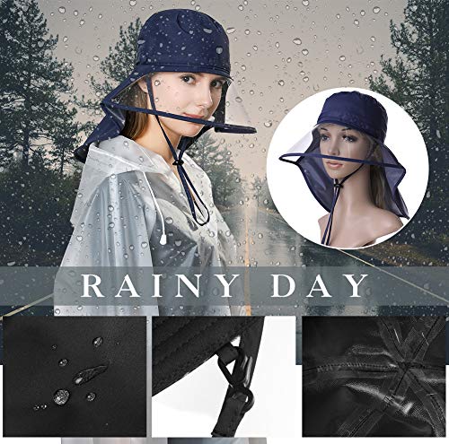 Comhats Gorro de Lluvia Unisex 100% Impermeable para Caminar en Bicicleta con Visera y Correa de Barbilla Ajuste elástico Primavera-Verano