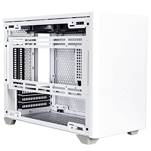 Cooler Master MasterBox NR200P Caja Ordenador Mini ITX, Panel Lateral Cristal Templado, Opciones de Enfriamiento óptimos, Exposición GPU Vertical, Accesibilidad 360 Grados Sin Herramientas, Blanco