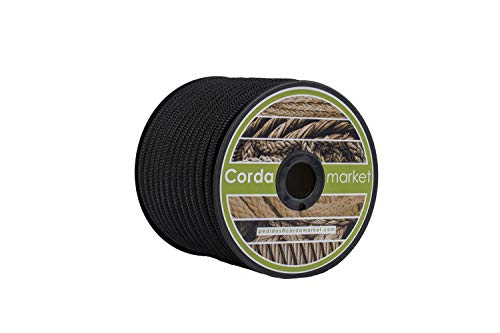 Cordamarket cuerda flame retardant anti incendios 9 mm negro 15 mts