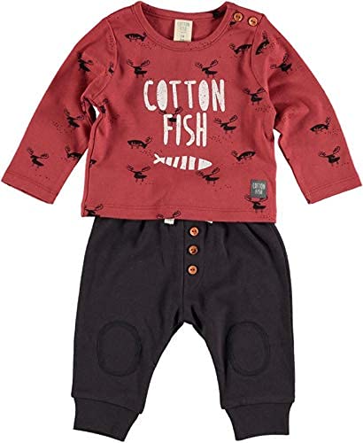 COTTON FISH - Conjunto de Camiseta y Pantalón para Bebé. Estampados Moose. Talla 3 Meses