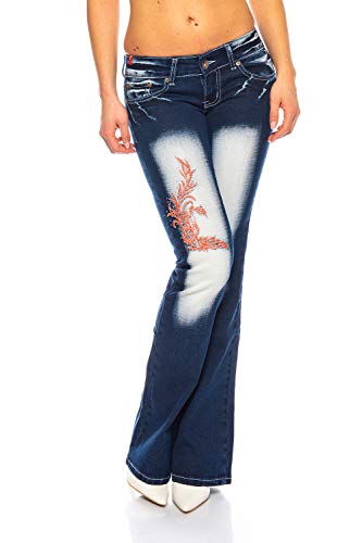 Crazy Age (1061A Tattoo Pantalones vaqueros únicos y atractivos, corte Bootcut Ca 1161a 42