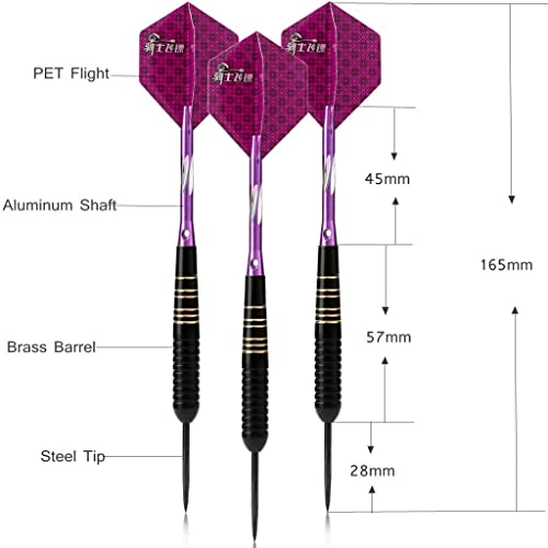 Crazy-M 3 Piezas Dardos Profesionales Dardos de Acero Tablero de Dardos 23 g Juego de Dardos Tornillo Puntas de Acero Dardos Juego Dardos Profesionales con Estuche de PU Recubrimiento