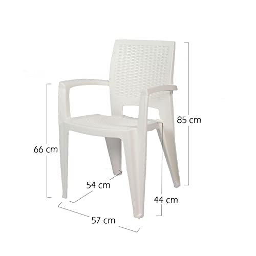 CREVICOSTA QUALITY MARK MARCAS DE CALIDAD Conjunto Silla Caribe Mesa Viana RECTANGUALAR 6 PLAZAS. Resina Blanco