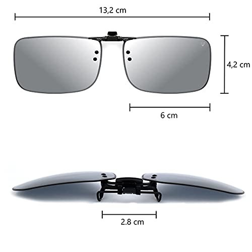 CREYESTAL Clip Gafas de Sol Polarizadas, Clip para Gafas para Sol, Clip Solar, Abatible y Ultraligero, Hombre, Mujer, 100% Anti-UV, Certificado CE