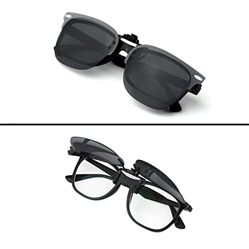 CREYESTAL Clip Gafas de Sol Polarizadas, Clip para Gafas para Sol, Clip Solar, Abatible y Ultraligero, Hombre, Mujer, 100% Anti-UV, Certificado CE