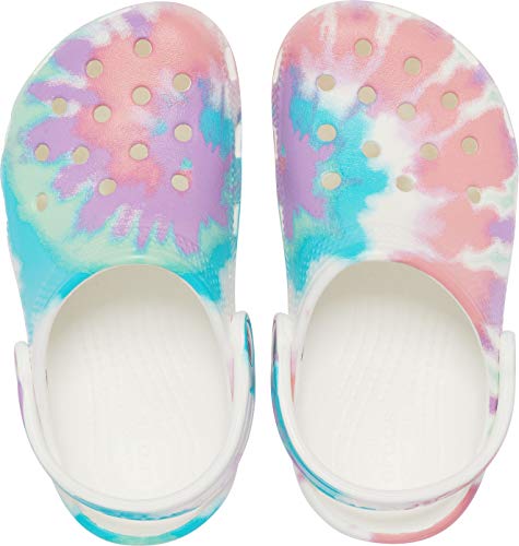 Crocs Classic Tie Dye Graphic Clog, White/Multi, 8 US Men/ 10 US Women M US