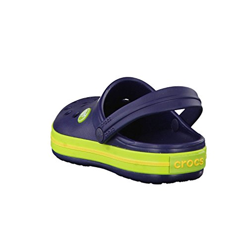 Crocs Crocband Clog Kids Unisex Niños Zuecos, Azul (Navy/Volt Green), 32/33 EU