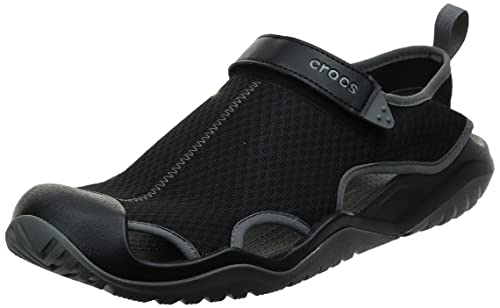 Crocs Crocs M Swiftwater Mesh Deck Sandal Hombre Sandalias Atléticas, Negro (Black 001), 43/44 EU