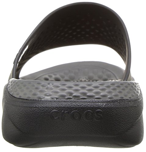 Crocs LiteRide Slide Unisex Adulta Chancla, Negro (Black/Slate Grey), 36/37 EU