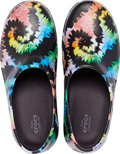 Crocs Zuecos Neria Pro Ii para mujer | Zapatos de trabajo antideslizantes, Tie Dye, 37 EU