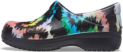 Crocs Zuecos Neria Pro Ii para mujer | Zapatos de trabajo antideslizantes, Tie Dye, 37 EU