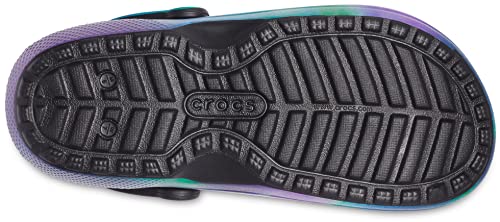 Crocs Zuecos Unisex para Adultos, clásicos, cálidos y Fuzzy, Multicolor, Negro, 12 Mujeres y 10 Hombres