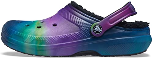 Crocs Zuecos Unisex para Adultos, clásicos, cálidos y Fuzzy, Multicolor, Negro, 12 Mujeres y 10 Hombres