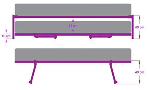 Cuens Descanso Juego de Dos Patas abatibles 90 Cm para Cama Nido o bajo Canguro para somier de 40 * 30